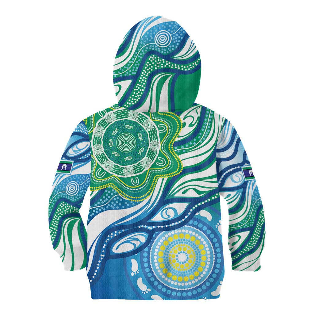 Torres Strait Islander Kid Hoodie Aboriginal Blue Art