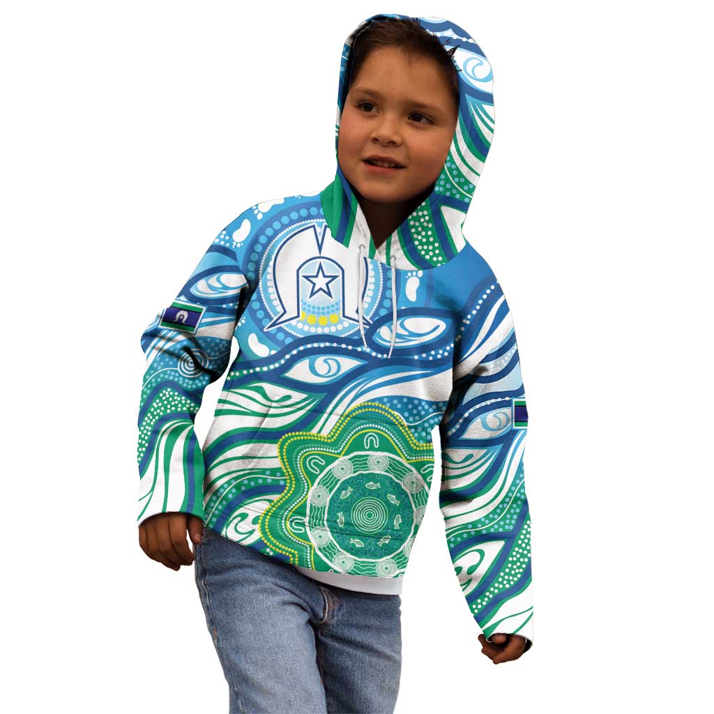 Torres Strait Islander Kid Hoodie Aboriginal Blue Art