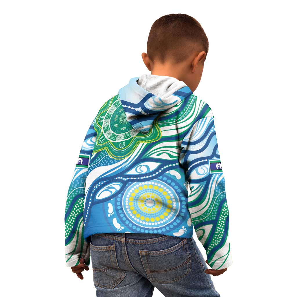 Torres Strait Islander Kid Hoodie Aboriginal Blue Art