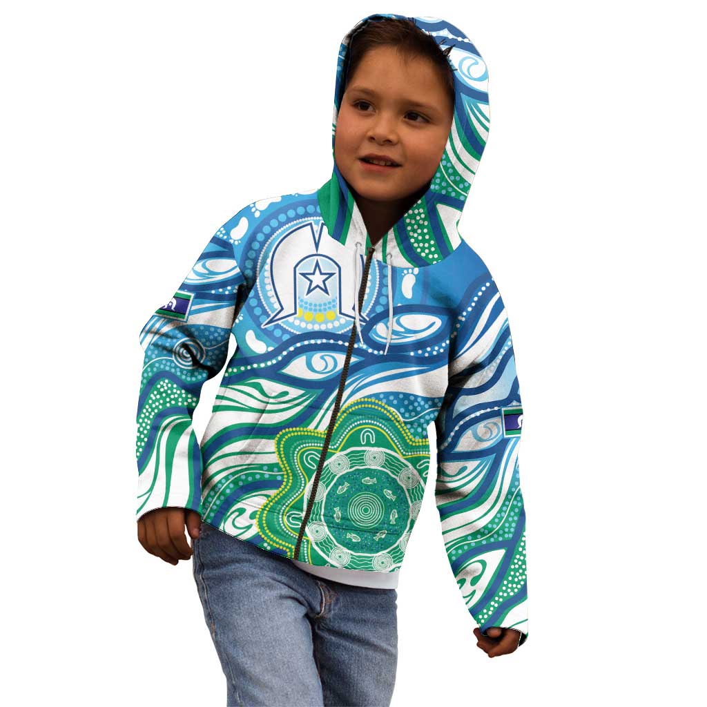 Torres Strait Islander Kid Hoodie Aboriginal Blue Art