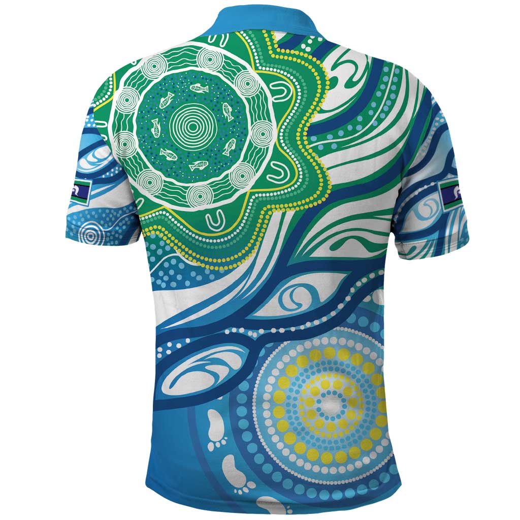 Torres Strait Islander Polo Shirt Aboriginal Blue Art