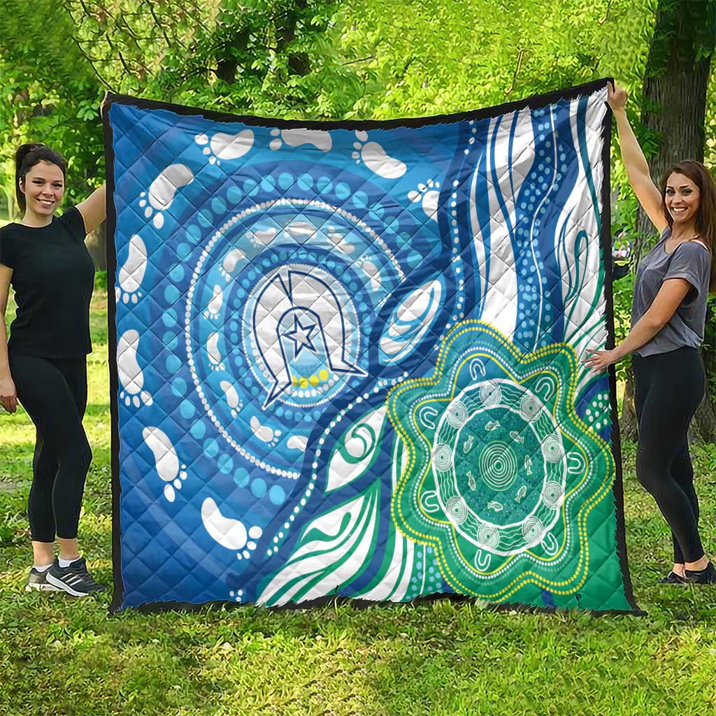 Torres Strait Islander Quilt Aboriginal Blue Art