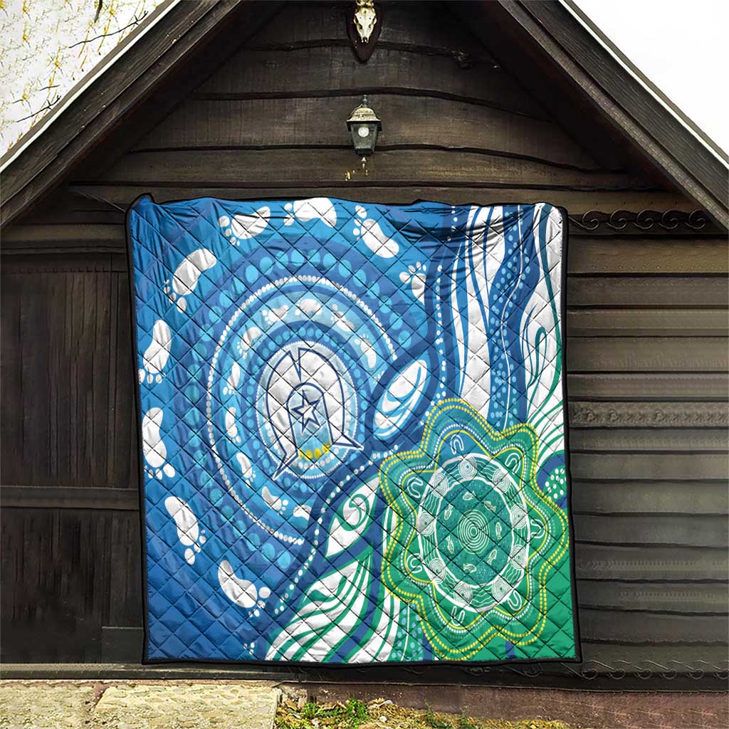 Torres Strait Islander Quilt Aboriginal Blue Art