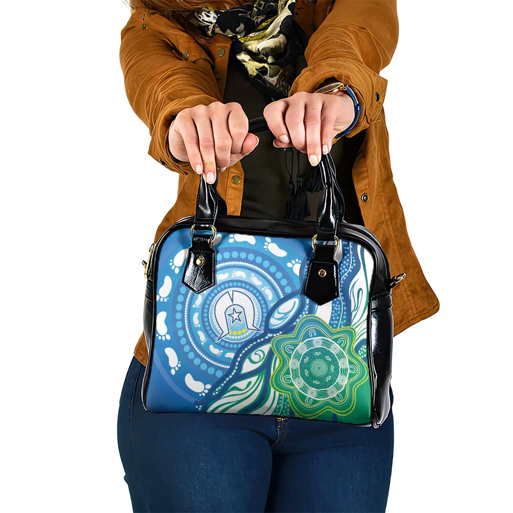 Torres Strait Islander Shoulder Handbag Aboriginal Blue Art