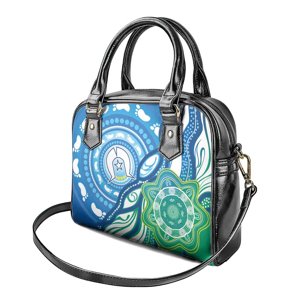 Torres Strait Islander Shoulder Handbag Aboriginal Blue Art