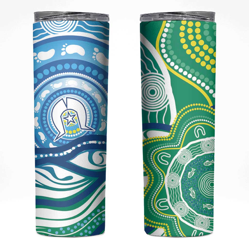 Torres Strait Islander Skinny Tumbler Aboriginal Blue Art