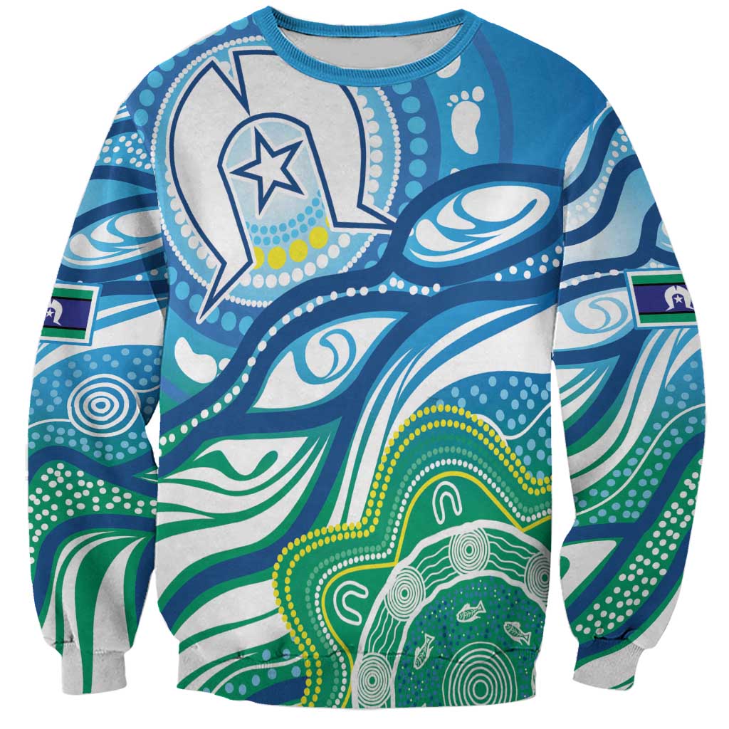 Torres Strait Islander Sweatshirt Aboriginal Blue Art