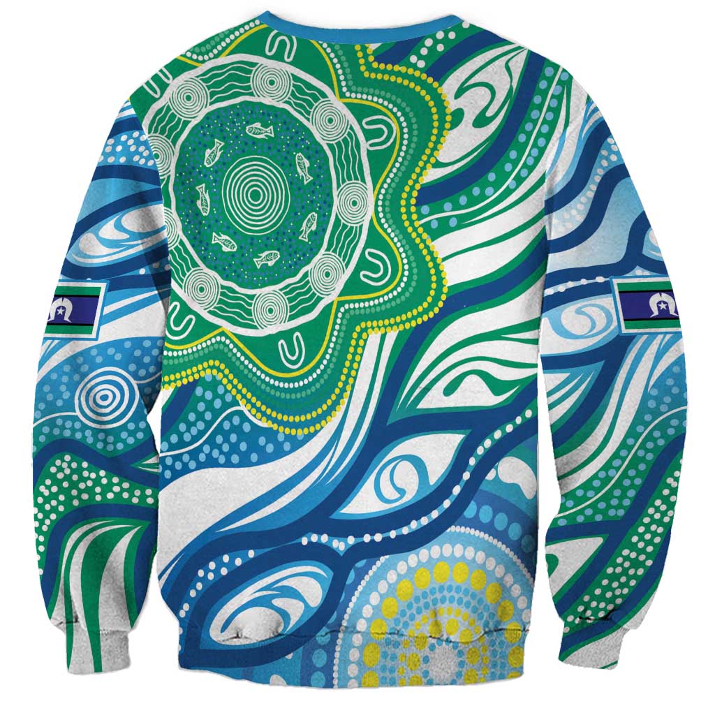 Torres Strait Islander Sweatshirt Aboriginal Blue Art