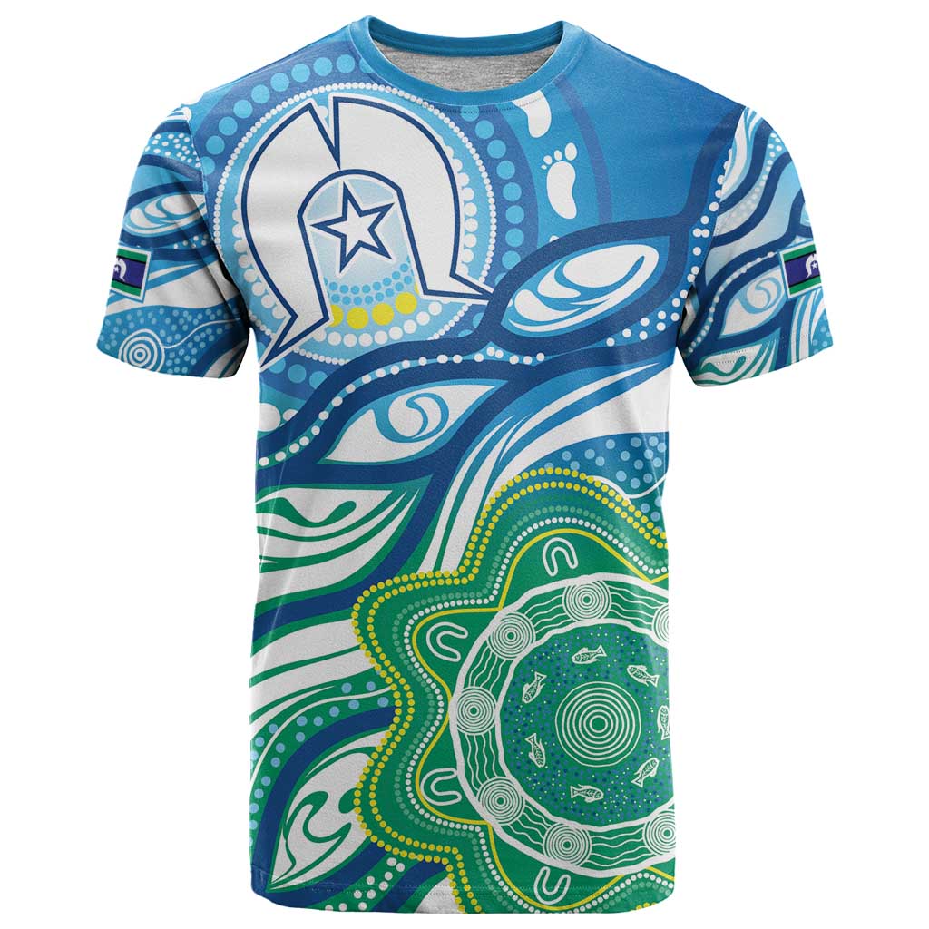 Torres Strait Islander T Shirt Aboriginal Blue Art