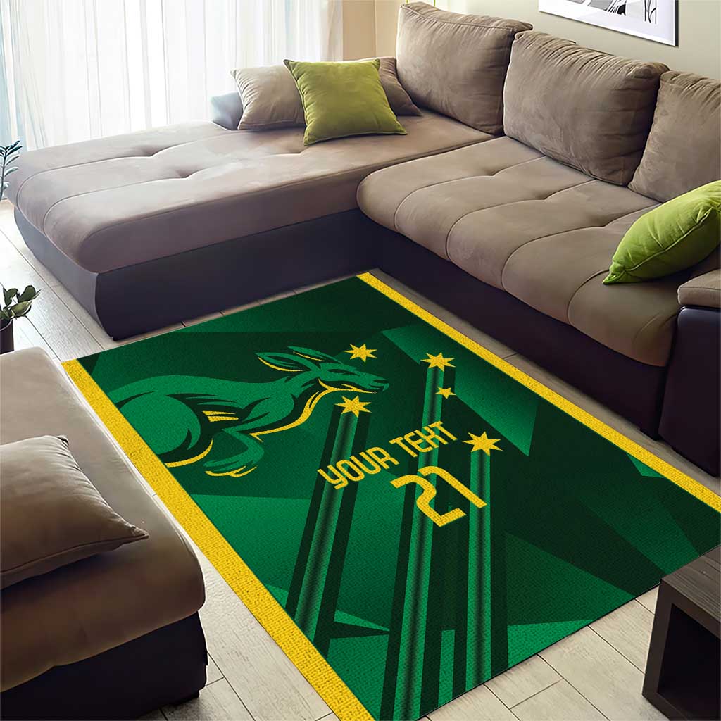 Australia Kangaroo Custom Area Rug Aussie National Color Sporty Pattern