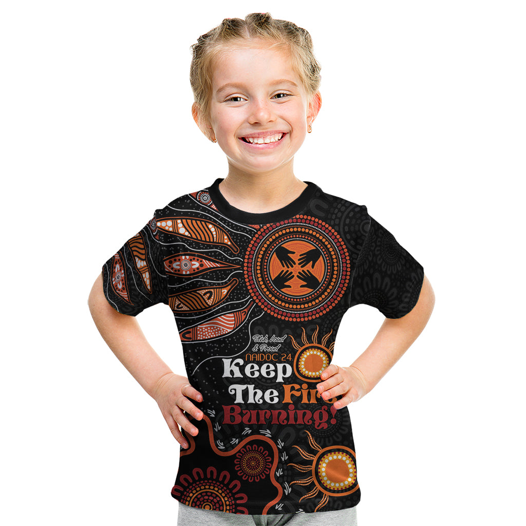 Australia NAIDOC 2024 Kid T Shirt Keep the Fire Burning Aboriginal Art