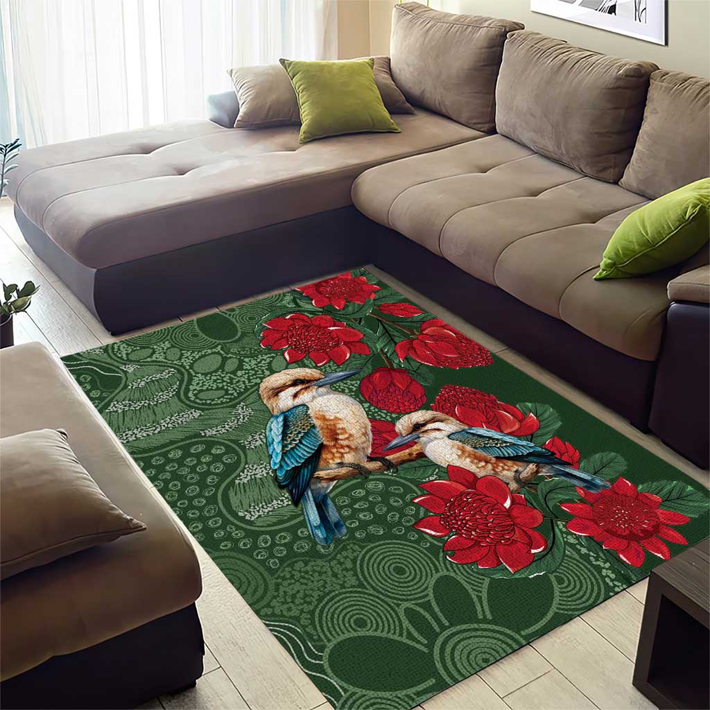 Kokaburra and Waratah Area Rug Aboriginal Art