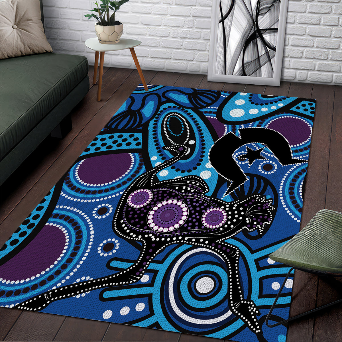 Emu NAIDOC 2024 Area Rug Aboriginal Art Style