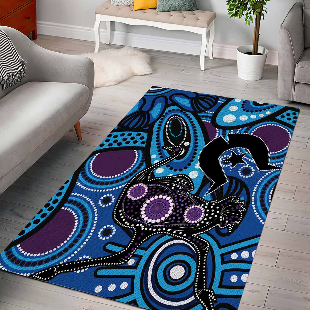 Emu NAIDOC 2024 Area Rug Aboriginal Art Style