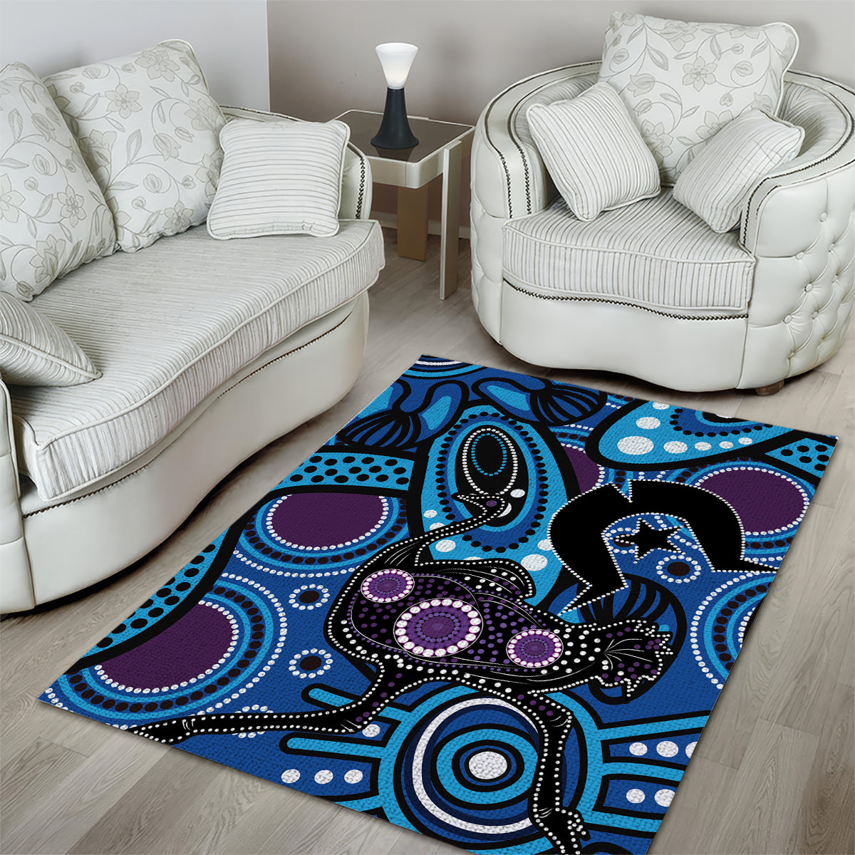 Emu NAIDOC 2024 Area Rug Aboriginal Art Style