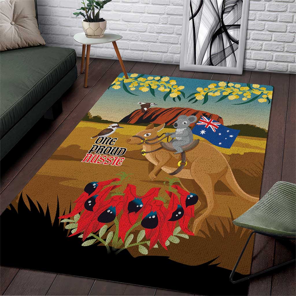 26 January One Proud Aussie Area Rug Kangaroo and Koala Happy Australia Day