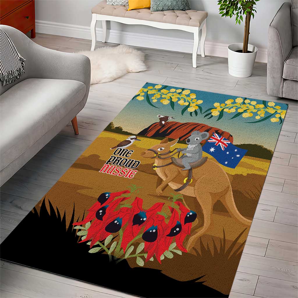 26 January One Proud Aussie Area Rug Kangaroo and Koala Happy Australia Day