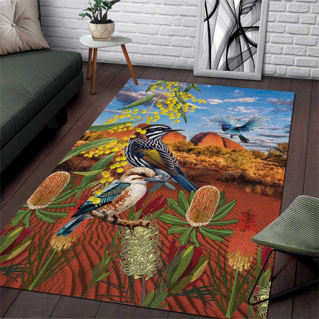 Australia Native Bird Uluru Ayers Rock Area Rug