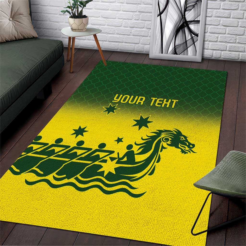 Personalised Dragons Boat Aussie Paddles Up! Area Rug