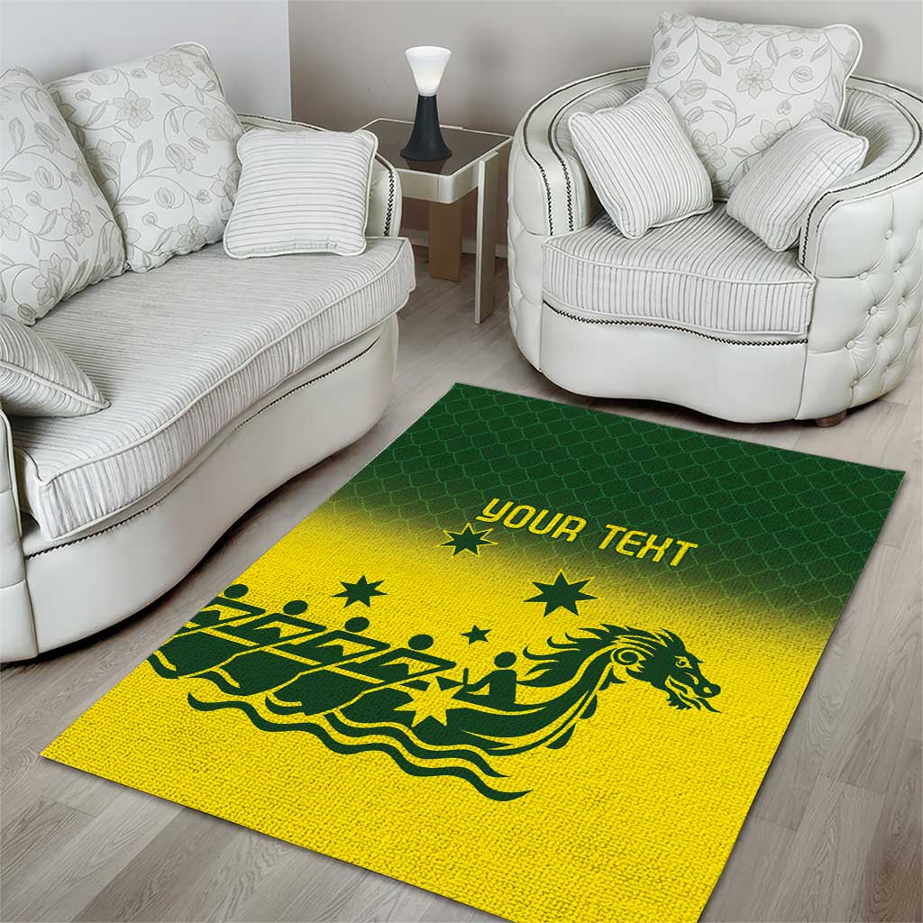 Personalised Dragons Boat Aussie Paddles Up! Area Rug