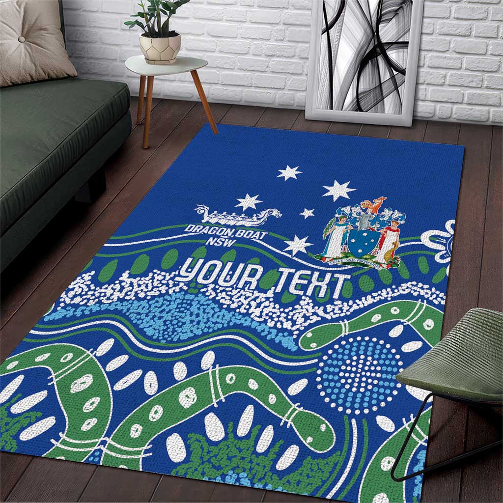 Personalised Australia Victoria Dragons Boat Area Rug Aussie Aboriginal Dot Style