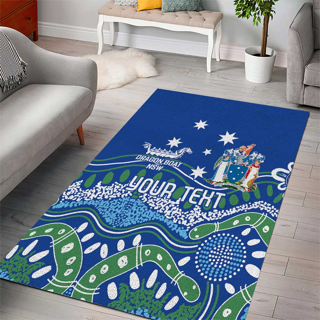 Personalised Australia Victoria Dragons Boat Area Rug Aussie Aboriginal Dot Style