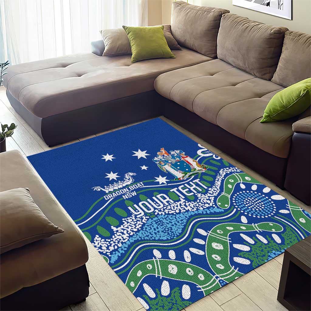 Personalised Australia Victoria Dragons Boat Area Rug Aussie Aboriginal Dot Style