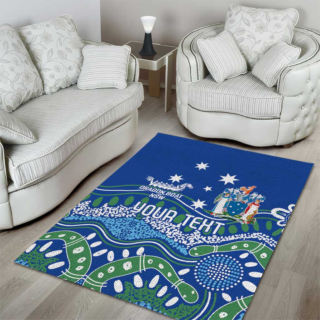 Personalised Australia Victoria Dragons Boat Area Rug Aussie Aboriginal Dot Style