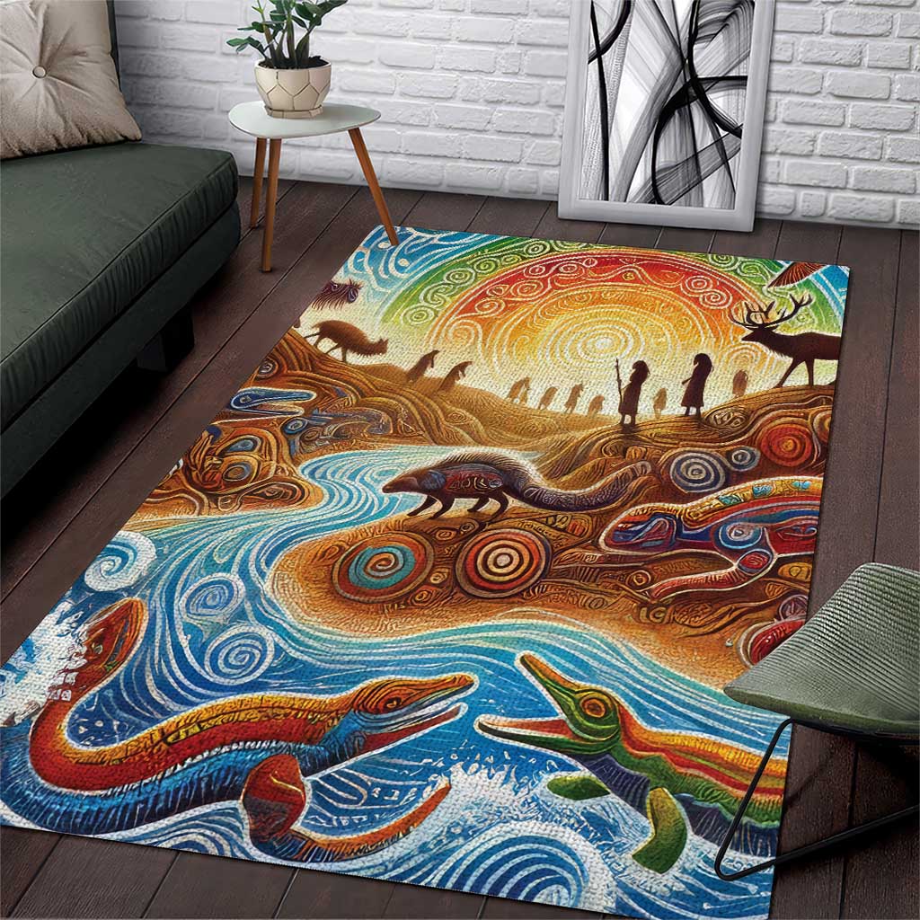 Aboriginal Dreamtime Animals Stories Area Rug