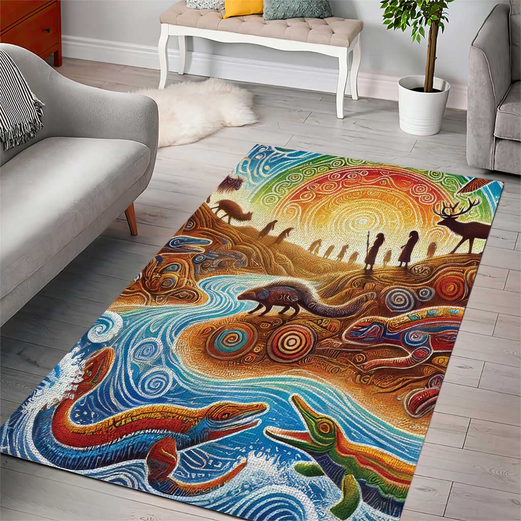 Aboriginal Dreamtime Animals Stories Area Rug