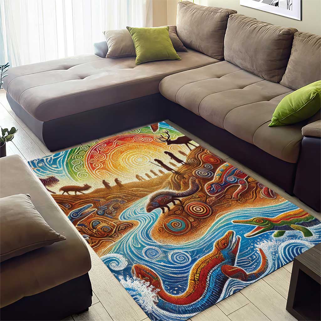 Aboriginal Dreamtime Animals Stories Area Rug