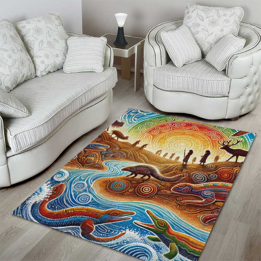 Aboriginal Dreamtime Animals Stories Area Rug