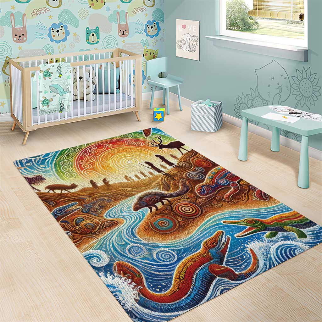 Aboriginal Dreamtime Animals Stories Area Rug