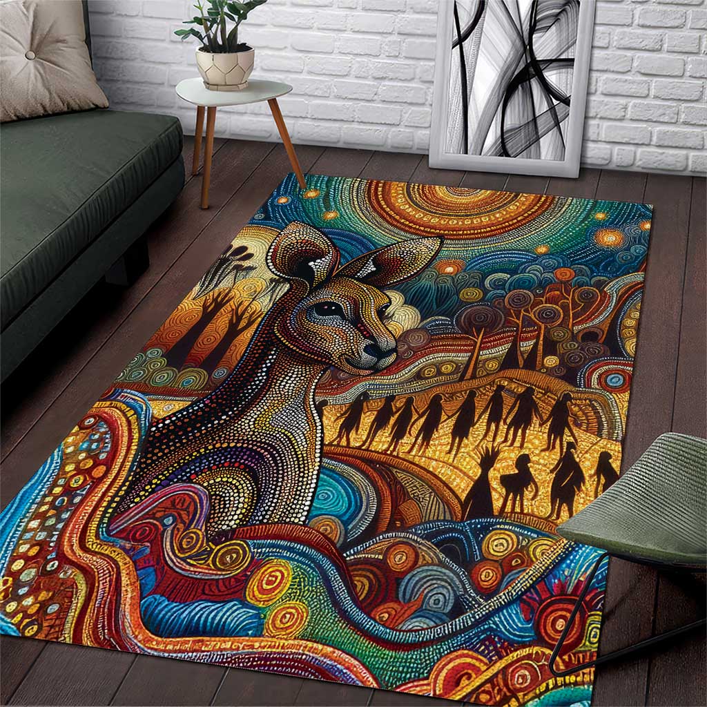 Aboriginal Dreamtime Stories Land Area Rug