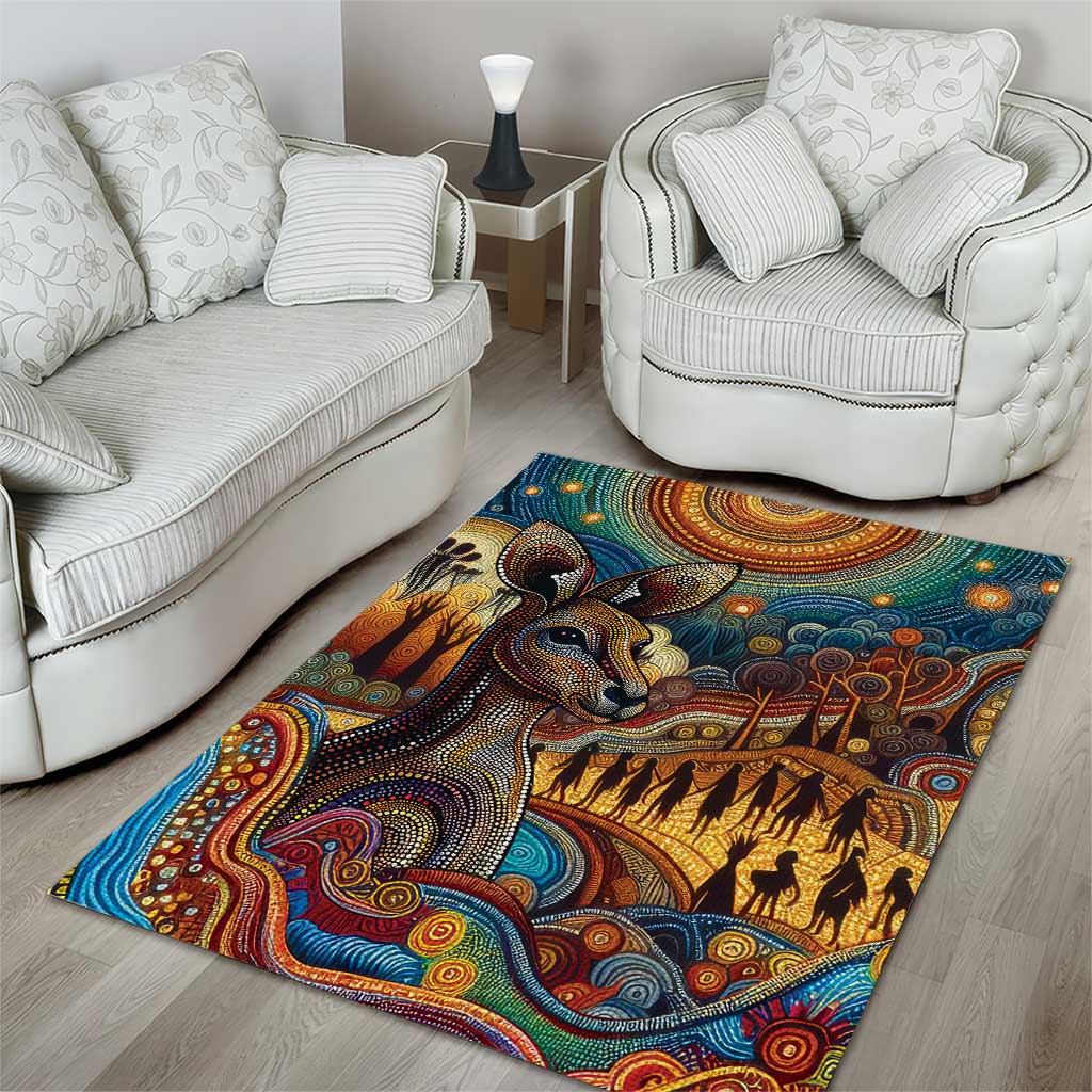 Aboriginal Dreamtime Stories Land Area Rug