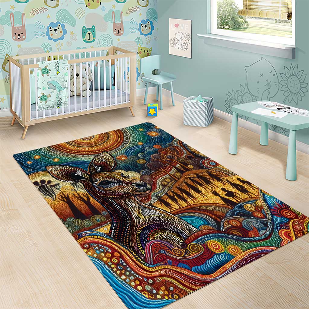 Aboriginal Dreamtime Stories Land Area Rug