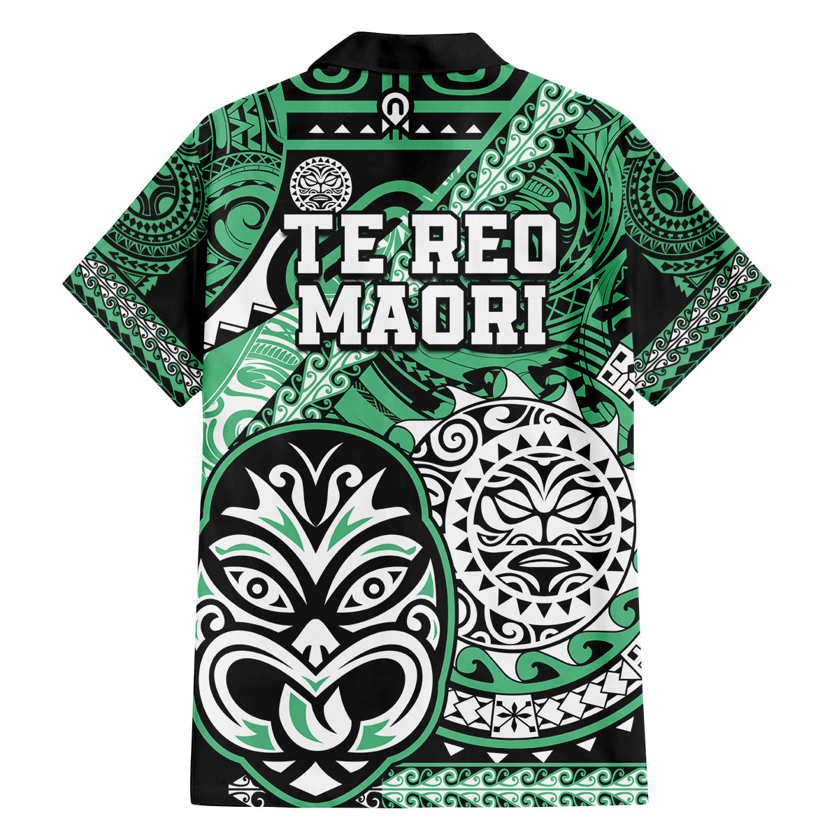 Te Reo Maori New Zealand Family Matching Puletasi Dress and Hawaiian Shirt Aotearoa Kia Haka Maori Tribal Tattoo Green Style LT9