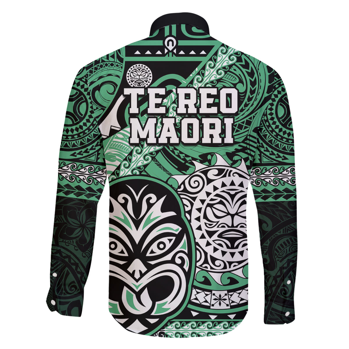 Te Reo Maori New Zealand Family Matching Puletasi Dress and Hawaiian Shirt Aotearoa Kia Haka Maori Tribal Tattoo Green Style LT9