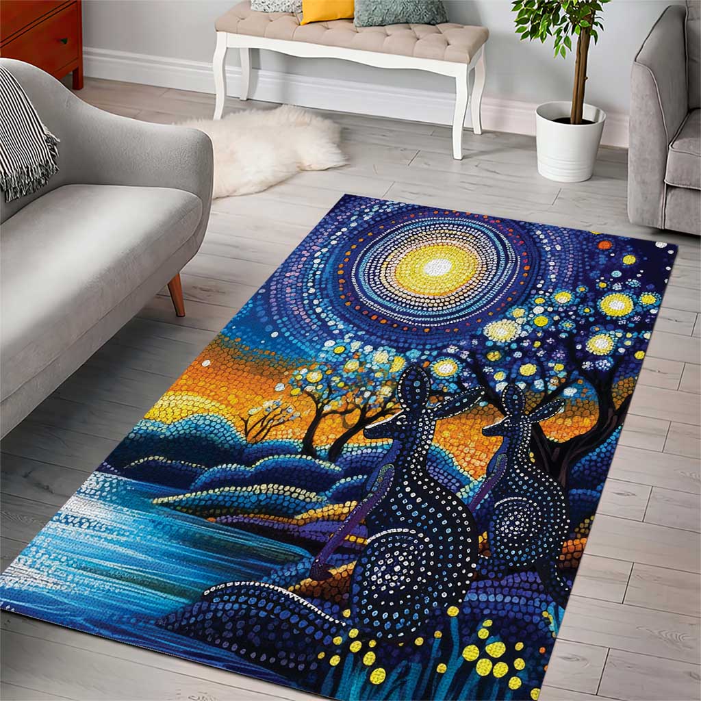 Australian Night Sky Landscape Area Rug Aboriginal Dreamtime Story