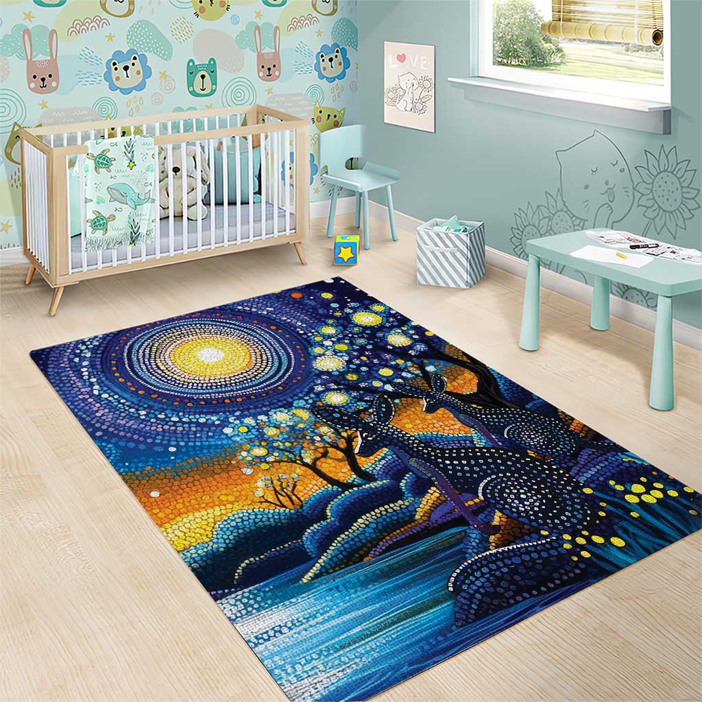 Australian Night Sky Landscape Area Rug Aboriginal Dreamtime Story