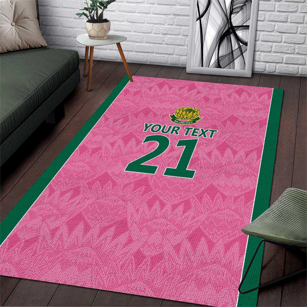 Pink South Africa Cricket Custom Area Rug Proteas Be Way Pink