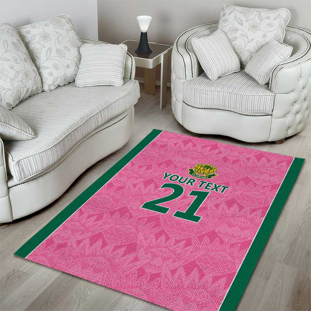 Pink South Africa Cricket Custom Area Rug Proteas Be Way Pink