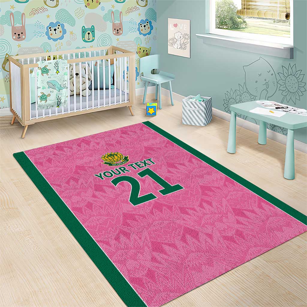 Pink South Africa Cricket Custom Area Rug Proteas Be Way Pink