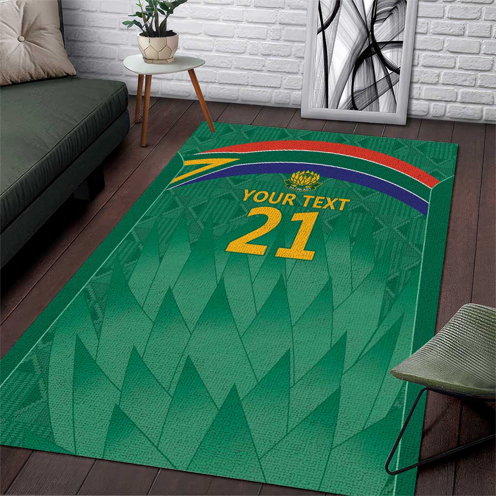 South Africa Cricket Custom Area Rug Proteas Green