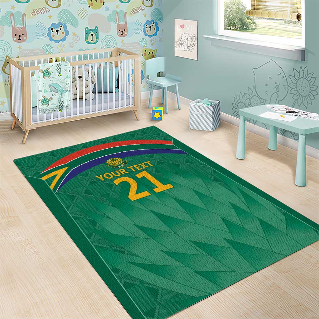 South Africa Cricket Custom Area Rug Proteas Green