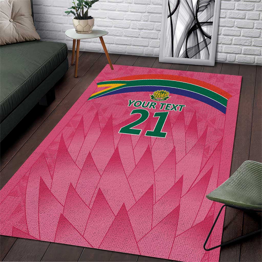 South Africa Cricket Custom Area Rug Proteas Pink