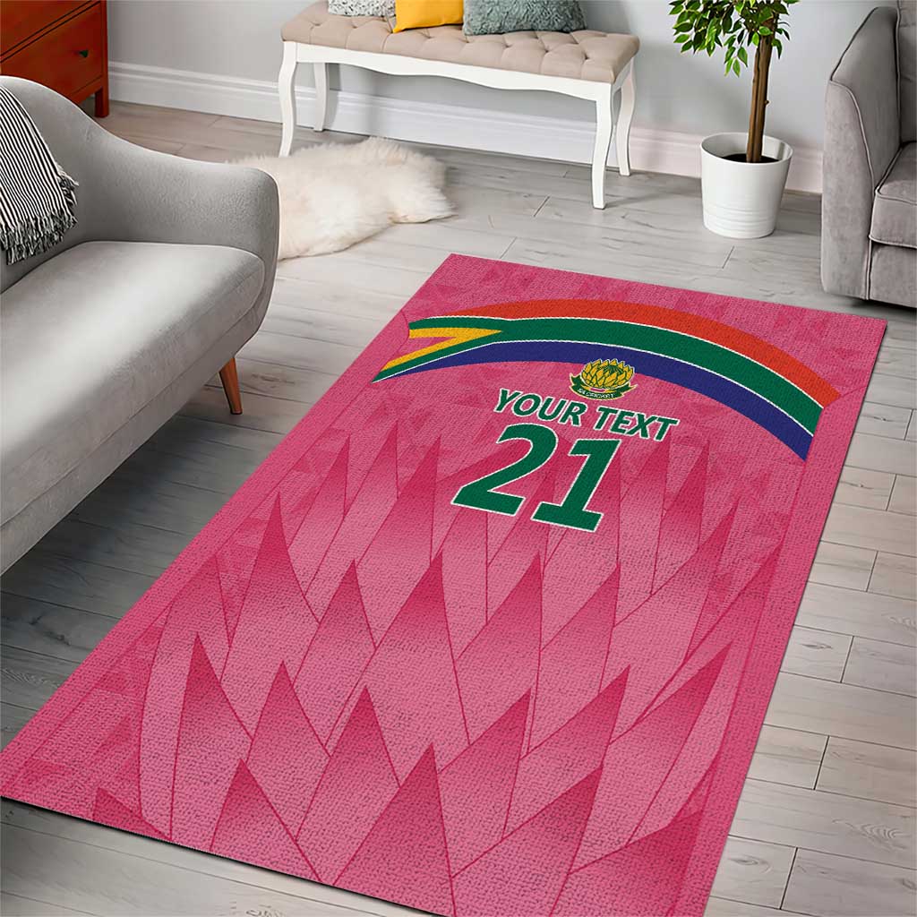 South Africa Cricket Custom Area Rug Proteas Pink