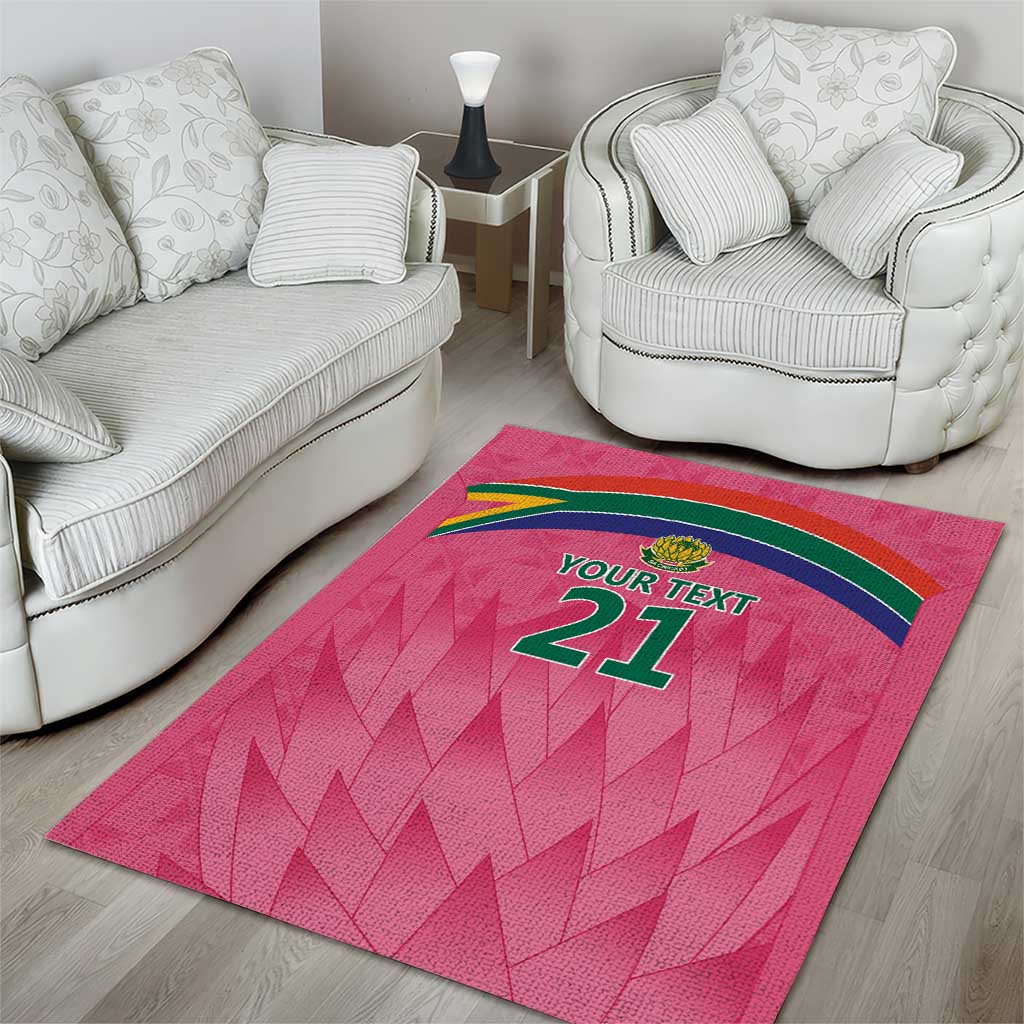 South Africa Cricket Custom Area Rug Proteas Pink