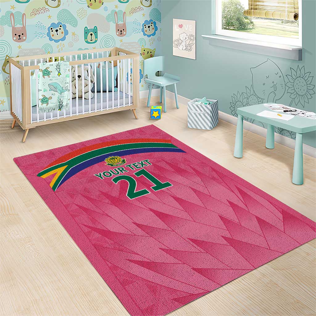 South Africa Cricket Custom Area Rug Proteas Pink