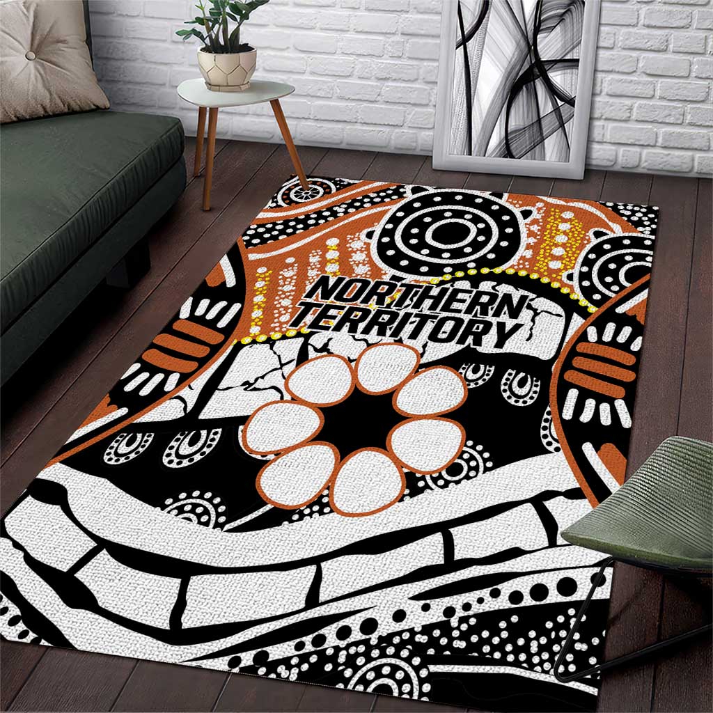 Australian Northern Territory Area Rug Aboriginal with Sturt's Desert Rose